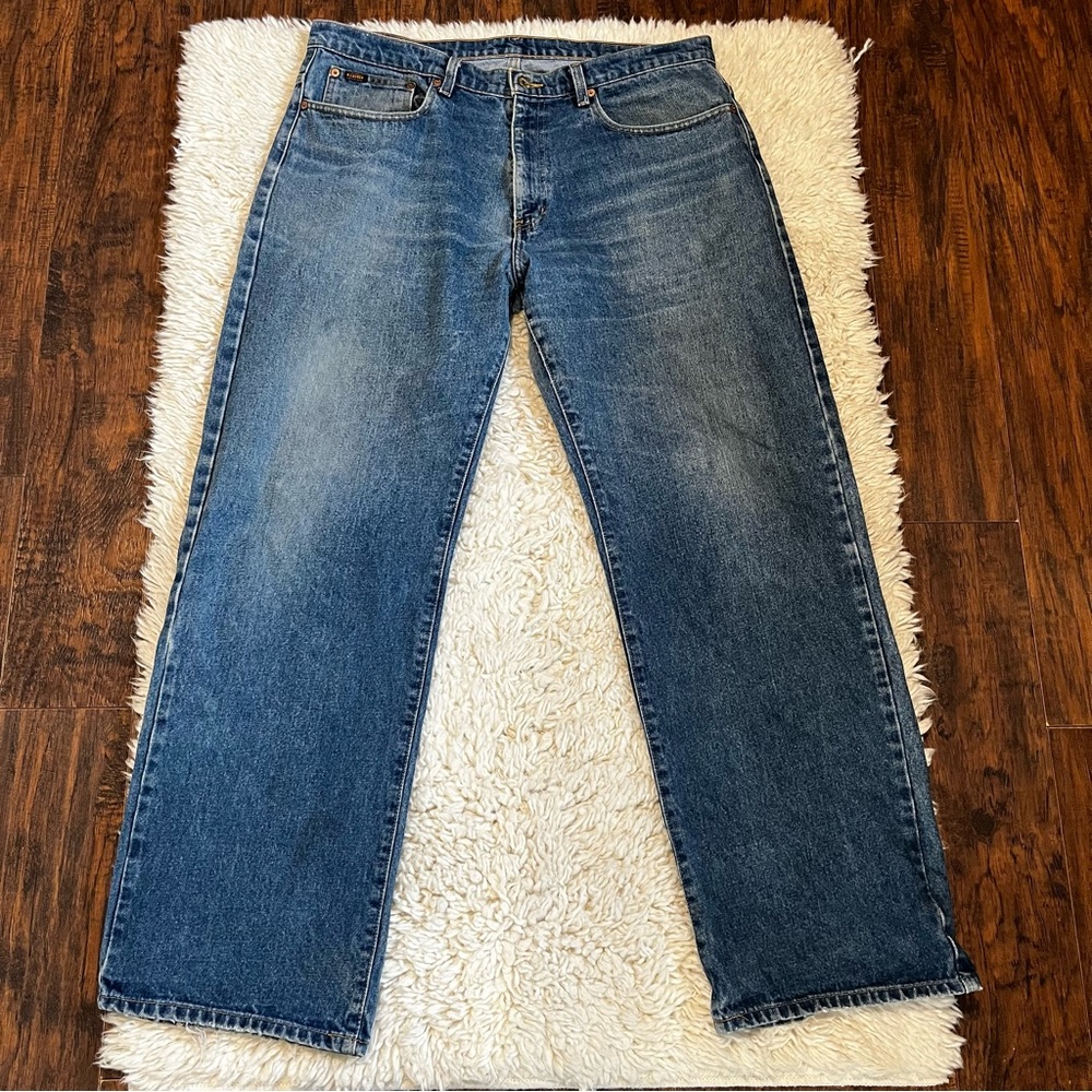 Vintage Polo Ralph Lauren Jeans Men’s Size 36x32 Signature Banner Denim Blue